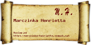 Marczinka Henrietta névjegykártya
